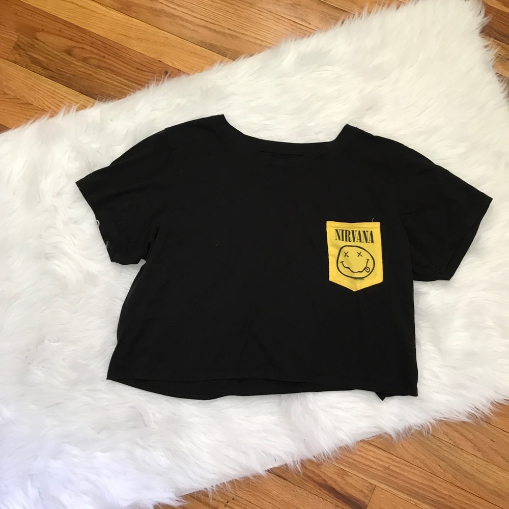 NIRVANA CROP TOP BAND TEE